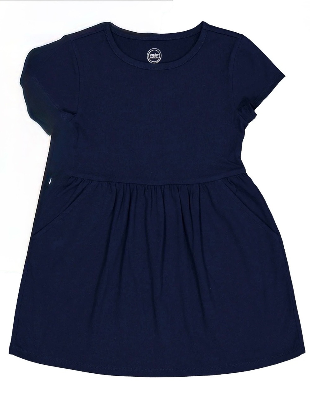 Wonder Nation 12M Toddler Girl’s Navy Short Sleeve Play Dress w/Pockets